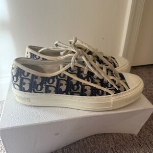 Dior Navy and Beige Canvas Sneakers